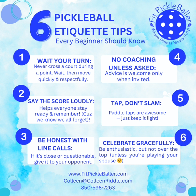 List of 6 Pickleball etiquette for beginners