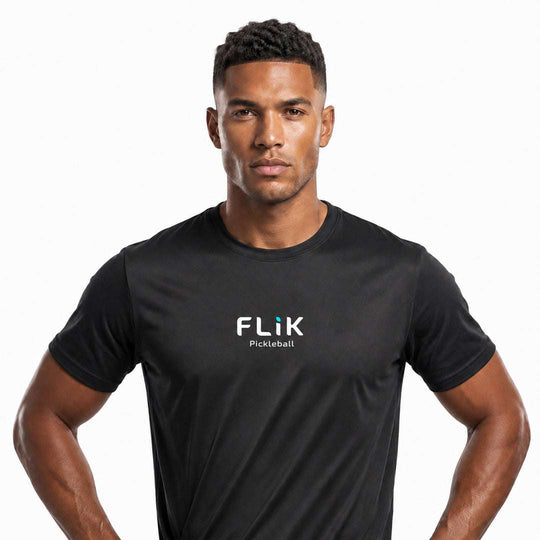 FLiK Cool Flow Performance Shirt on a man with a white background
