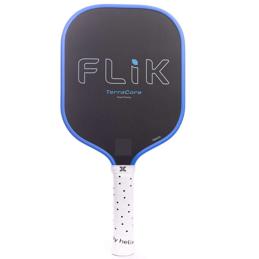 Pickleball paddle with 'FliK' branding on a white background