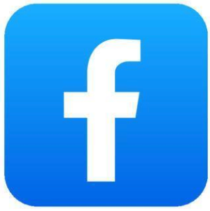 Facebook logo on a blue background