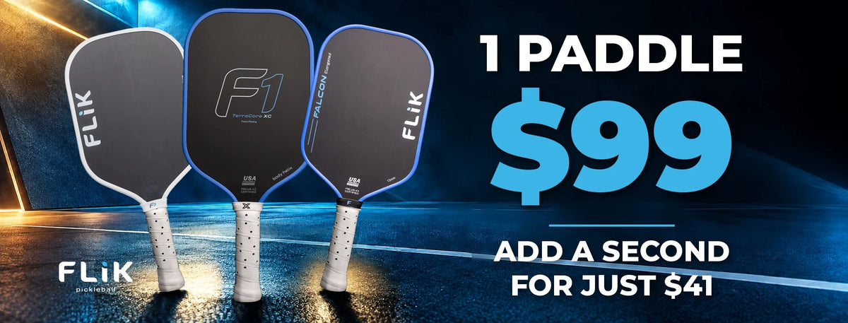 FLiK Fall Sale: 1 FLiK pickleball paddle for $99, add a second for just $41 ($140 for two). F3, F1 and Falcon paddles.